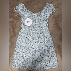 Princess Polly Donna Mini Blue Floral Dress